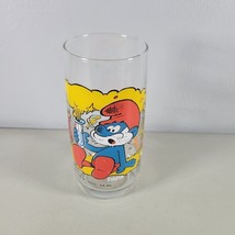 Papa Smurf Glass Wallace Berrie Co 6&quot; Tall 1982 Vintage Collectible - £7.54 GBP