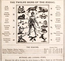 Zodiac Eclipse Season 1910 Calendar Ephemera Astronomy Astrology ADBN1eee - £47.89 GBP