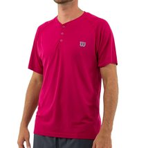 WILSON Mens Competition Seamless Henley Shirt - Granita Berry - £36.33 GBP