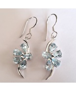 4.5 cttw Natural Blue topaz 925 sterling silver earrings - £19.12 GBP