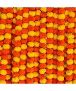 Marigold Garland for Decoration 5 Pcs of 5 feet Long Strands Artificial ... - $20.57+