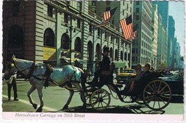 New York Postcard NYC Horsedrawn Carriages On 59th Street  - £2.31 GBP