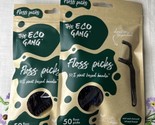 2 PACKS Of  The Eco Gang Floss Picks 50PC Ea, Mint &amp; Charcoal - NEW! - £7.70 GBP
