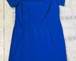 Talbots bright blue Lace bodice eyelet sleeves shift dress size petite Med - $37.18