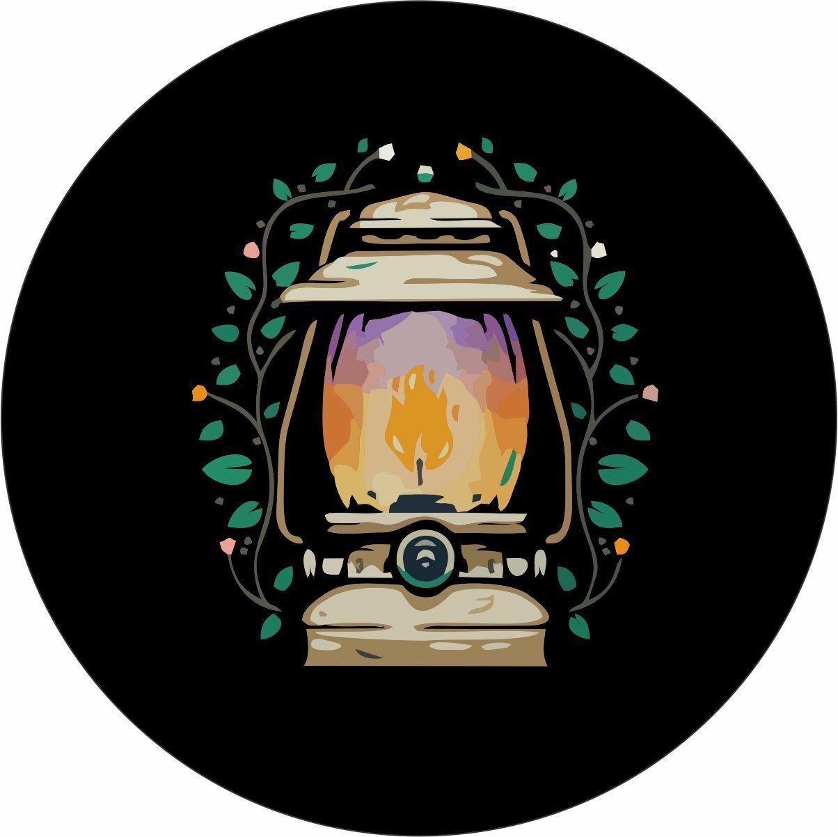 Lantern with Ivory Spare Tire Cover ANY Size, ANY Vehicle, RV, Camper - $113.80