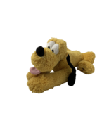 Disney Store plush Pluto green collar Mickey Mouse dog lying down soft s... - £7.88 GBP