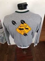 MENS Medium Pullover Sweatshirt Moose X-Ing Algonquin Park - $11.47