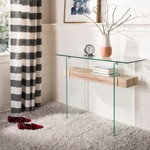 Kayley Natural And Glass Console Table By Safavieh Home. - £160.40 GBP