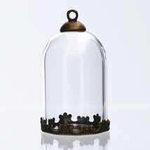 Glass Dome Pendant Kit Cloche Vial Fillable DIY Bulk Jewelry Supplies Set - £3.20 GBP