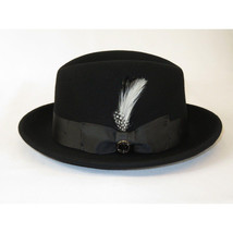 Men Bruno Capelo Hat Australian Wool Crushable Center Dent CHICAGO CH300 Black image 3
