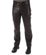 Men Leather Pants Black Trousers Slim Fit Biker Men&#39;s Jeans Style Pant M... - $161.21 CAD