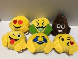 Lot of 6 pieces of Emoji 5&quot; inches plush - New 2017 - £20.29 GBP