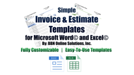 Simple Invoice &amp; Estimate Templates for Microsoft Word© and Excel© By: BBN Onlin - £1.59 GBP