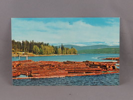 Vintage Postcard - Log Booming Salmon Arm British Columbia - Pacific Colour  - £11.82 GBP
