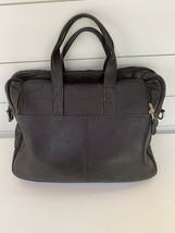 Black Leather Carry Case Bag Briefcase Tote - $30.00