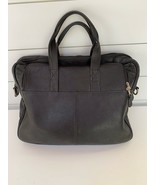 Black Leather Carry Case Bag Briefcase Tote - $41.16 CAD