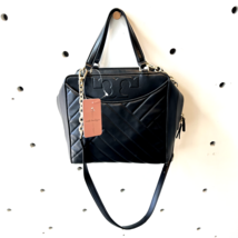 Tory Burch Alexa Tote Black Leather Handbag Gold Chain Purse Bag 0716AF - £157.32 GBP