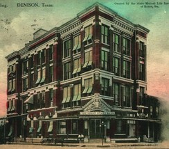 Secruity Building Denison Texas TX 1912 Vtg Postcard - $10.84