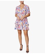 Laundry by Shelli Segal V-Neck Short Sleeve Floral Print Tiered Woven Dr... - $53.19