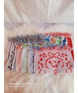 12 Wash Cloths Bath Cleaning Rags Soft Xtra Long Fringe Edge Kerchiefs D... - $16.82
