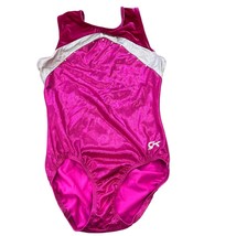 GK Hot Pink &amp; Silver Girls Gymnastics Leotard Child Medium - £11.46 GBP