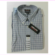 NWT!!! Kirkland Signature Traditional Fit Dress Shirt ,Blue Plaid,17 32/33 - £17.53 GBP