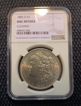 1883-O Morgan Silver Dollar NGC Certified UNC Details Cleaned -New Orlea... - $71.05