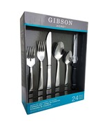 Gibson Palmore Plus 24 Piece Stainless Steel Flatware Set with 4 Steak K... - $63.04