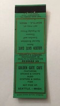 Vintage Matchbook Cover Matchcover Golden Gate Cafe Seattle WA Unstruck - £3.17 GBP