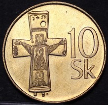 Slovakia 10 Koruna 1994 Gem Unc~Cross~Gothic Wooden Sculpture of the Mad... - £6.26 GBP