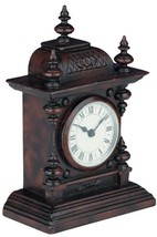 Mantel Clock MOUNTAIN Lodge Resin Hand-Cast Hand-Painted Quartz Movement - $189.00