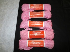 5 Ez Knot Herculon 3 1/2mm Pink Braided Macrame Cord - 50 Yds. Each - £11.99 GBP