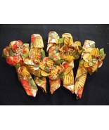 Vintage Handmade 5 Napkin Rings &amp; Napkins Fall Colors Apple Red Green Sq... - €16,87 EUR
