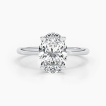Lab Grown 1.01 Cts Oval Cut D VS1 CVD Diamond Ring Solitaire 14k White Gold - $848.91