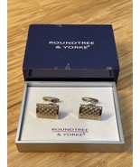 NEW Roundtree &amp; Yorke Gold Tone Rectangle Cuff Links Fashion Jewelry KG - £11.74 GBP