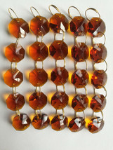 5pcs/lot Crystal Amber 14mm Octagon Bead Chandelier Lamp Parts Prisms Decoration - £7.69 GBP