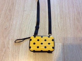 Bag  Women’s Small Crossbody Wristlet Yellow Black Pea Plastic - $23.19 CAD