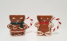 NEW Pottery Barn Mr. and Ms. Spice Gingerbread Mugs 11 OZ Stoneware - £62.75 GBP