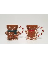 NEW Pottery Barn Mr. and Ms. Spice Gingerbread Mugs 11 OZ Stoneware - £62.90 GBP