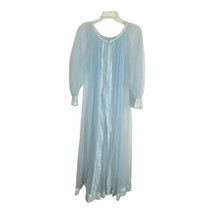 Bliss Elaine Womens Robe  Size Large Blue Open Front with Tie Lace Sheer Vintage - £33.92 GBP