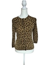 J. Crew Leopard Size Small/Medium Cardigan Sweater Wool - $23.17