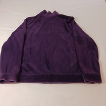 Jennifer Moore Women's Cotton Blend Full Zip Pockets Velvet Purple Soft Jacket M image 2