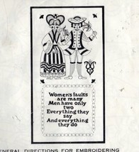 Vintage Needle &#39;N Hoops Cross Stitch Kit Humor Women&#39;s &amp; Men Faults Kitsch - £19.79 GBP