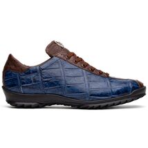 Genuine alligator and ostrich quill fashion sneaker Shoes Saulo Blue Jeans image 1