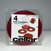 The Cellar Holiday Snowflake Coasters, Set Of 4 Red Christmas New - £9.28 GBP