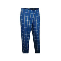 Men INSERCH premium Soft Cool Linen  2pc Walking Leisure suit 7098 Blue Plaid image 6