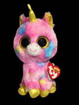TY Beanie Boos Fantasia Unicorn Plush Pony Baby 6&quot; Stuffed Rainbow Anima... - $190.36 MXN