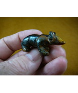 (Y-FOX-553) BROWN FOX wild dog TAN gemstone STONE carving I love sly FOX... - $19.20 CAD
