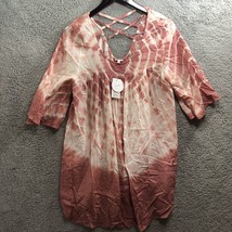En Creme tie dye tunic cover up Pink white S women&#39;s - $9.60