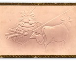 Cows For Feast Embossed Airbrushed Gilt DB Postcard Z7 - $3.91